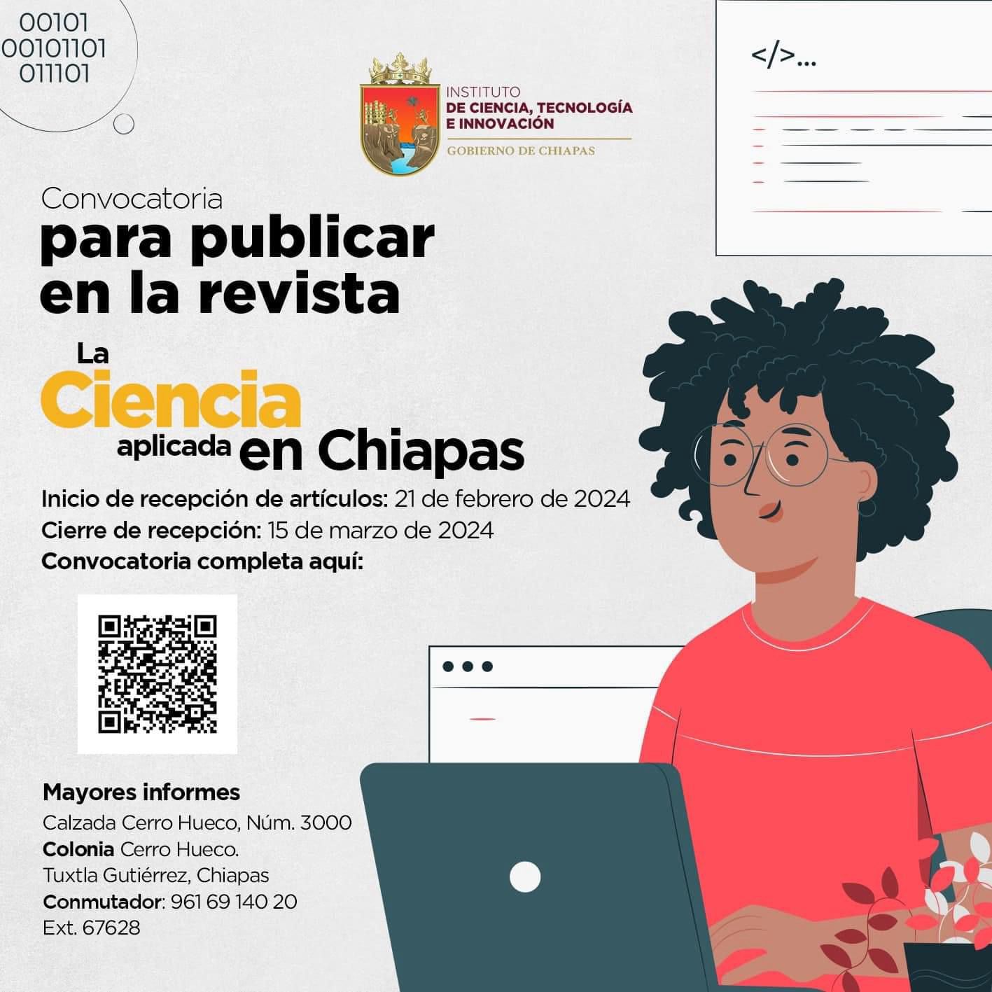 ICTI Chiapas invita a publicar en la revista  La Ciencia Aplicada en Chiapas